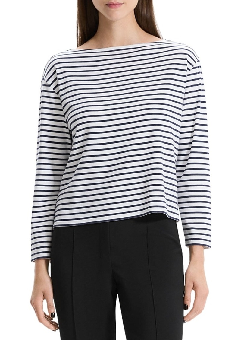 Theory Striped Boatneck Tee