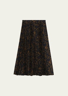 Theory Sunburst Pleated A-Line Midi Skirt
