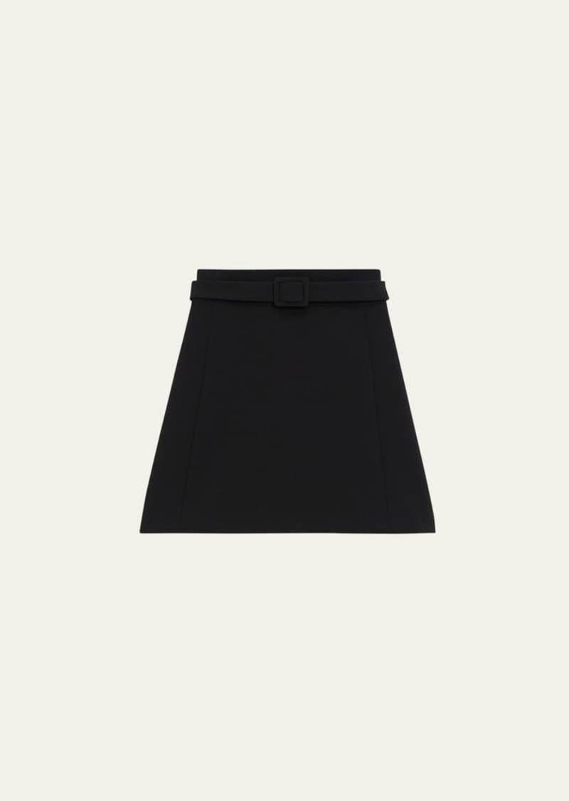 Theory Tailored Crepe A-Line Mini Skirt