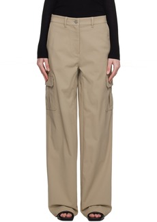 Theory Taupe Wide-Leg Trousers