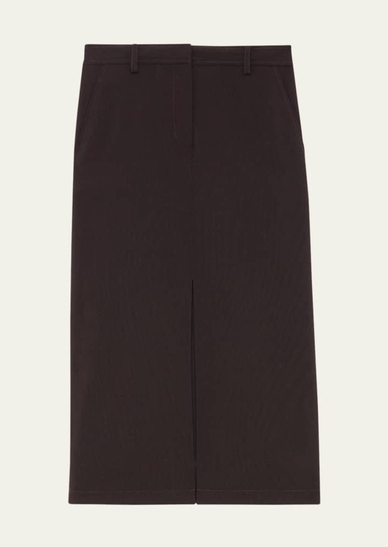 Theory Textured Wool Midi Trouser Skirt