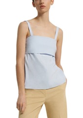 Theory Tie-Back Linen-Blend Top