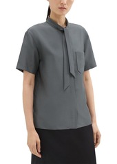 Theory Tie-Neck Silk Shirt