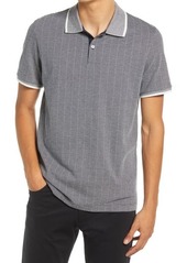 Theory Tipped Regular Fit Two-Tone Short Sleeve Piqué Polo in Baltic at Nordstrom