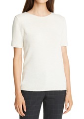 Theory Tolleree Short Sleeve Cashmere Sweater in Ivory at Nordstrom