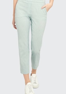 Theory Treeca Good Linen Cropped Pull-On Ankle Pants