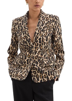 Theory Two Button Leopard Print Blazer