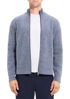 Theory Walton Marl Cotton Zip-Up Sweater