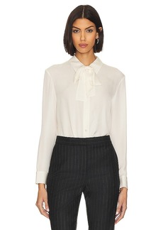 Theory Wide Tie Neck Blouse