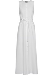 Theory Woman Belted Washed-twill Maxi Dress White
