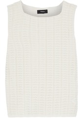 Theory Woman Crocheted Cotton-blend Top Ivory