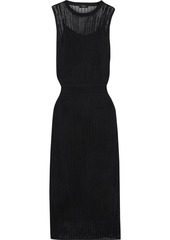 Theory Woman Crochet-knit Midi Dress Black