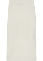 Theory Woman Crocheted Cotton-blend Pencil Skirt Ivory