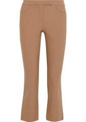 Theory Woman Cropped Brushed Cotton-blend Cady Slim-leg Pants Camel