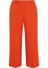 Theory Woman Cropped Crepe Wide-leg Pants Bright Orange