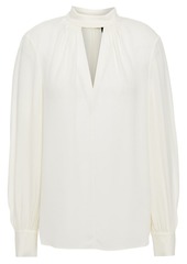 Theory - Cutout silk crepe de chine blouse - White - L