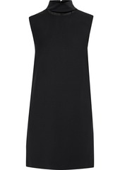 Theory - Cutout wool-blend crepe mini dress - Black - US 10