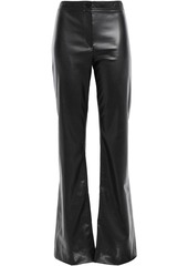 Theory Woman Faux Leather Flared Pants Black