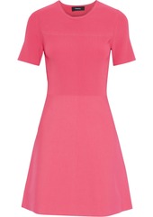 Theory Woman Fluted Ribbed And Stretch-knit Mini Dress Coral
