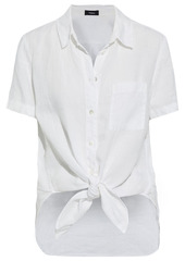 Theory Woman Knotted Linen Shirt White