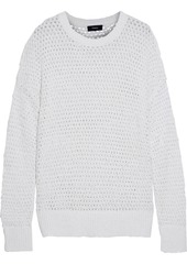 Theory Woman Karenia Open-knit Cotton-blend Sweater White