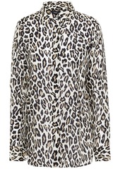 Theory Woman Leopard-print Silk Shirt Ivory