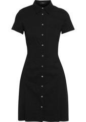 Theory Woman Linen-blend Mini Shirt Dress Black