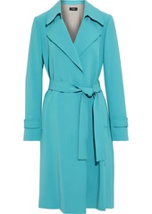 Theory Woman Belted Crepe Trench Coat Teal