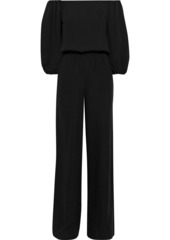 Theory Woman Off-the-shoulder Silk-crepe Jumpsuit Black