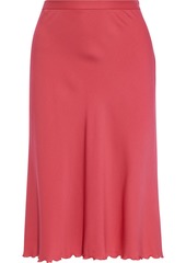 Theory Woman Silk-blend Crepe De Chine Skirt Coral