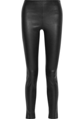 Theory Woman Stretch-leather Leggings Black