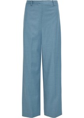 Theory Woman Wool-flannel Wide-leg Pants Slate Blue