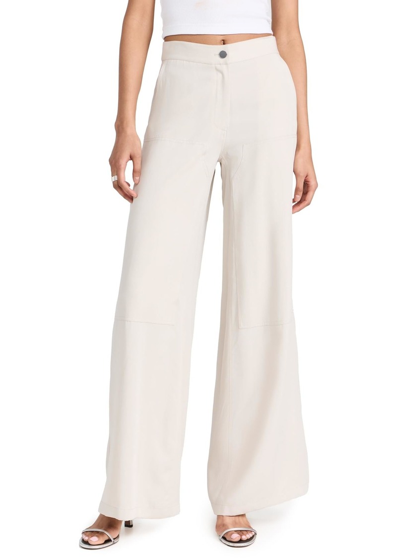 Theory Women's Cargo Wide Pants  Off White