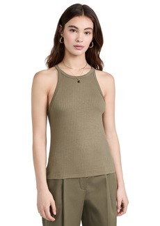 Theory Women's Cropped Halter Top  Green XL