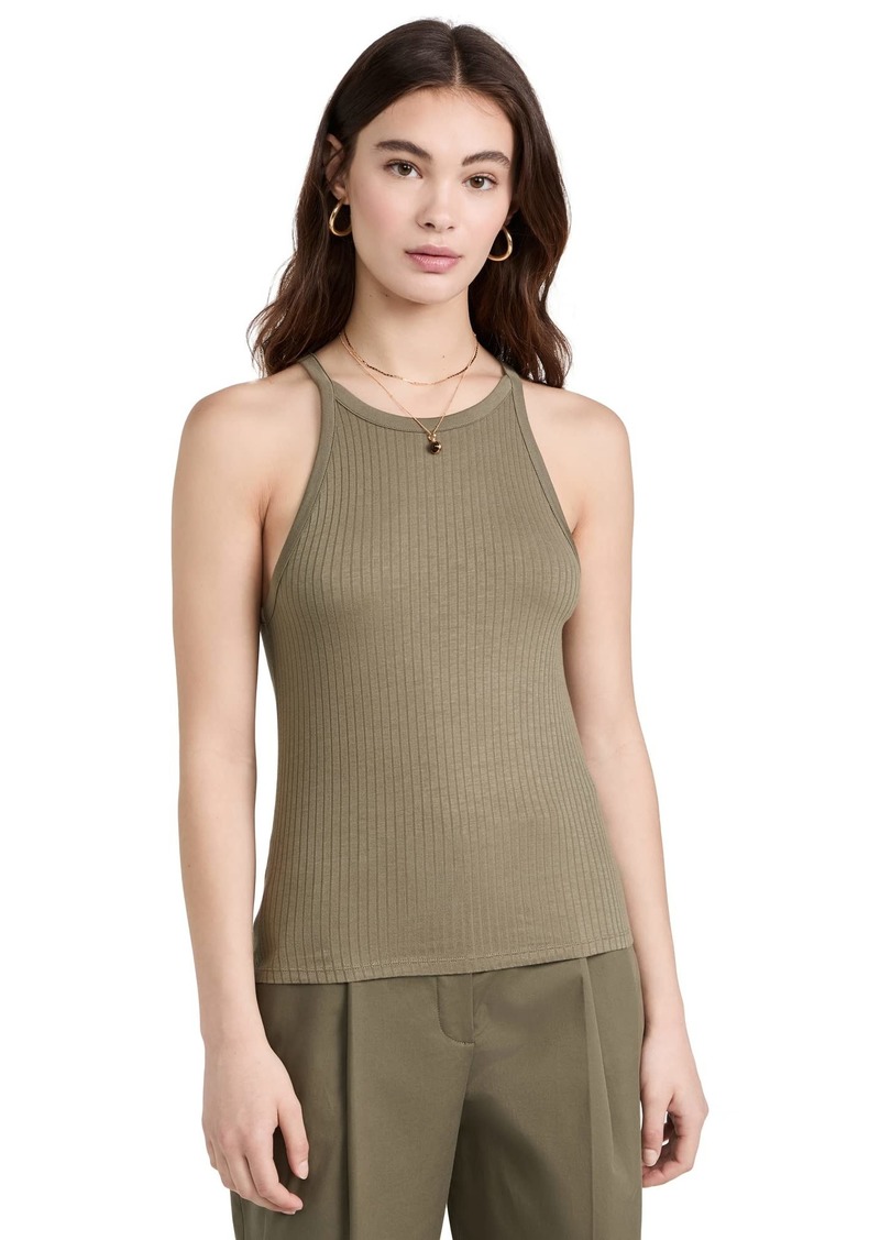 Theory Women's Cropped Halter Top  Green M