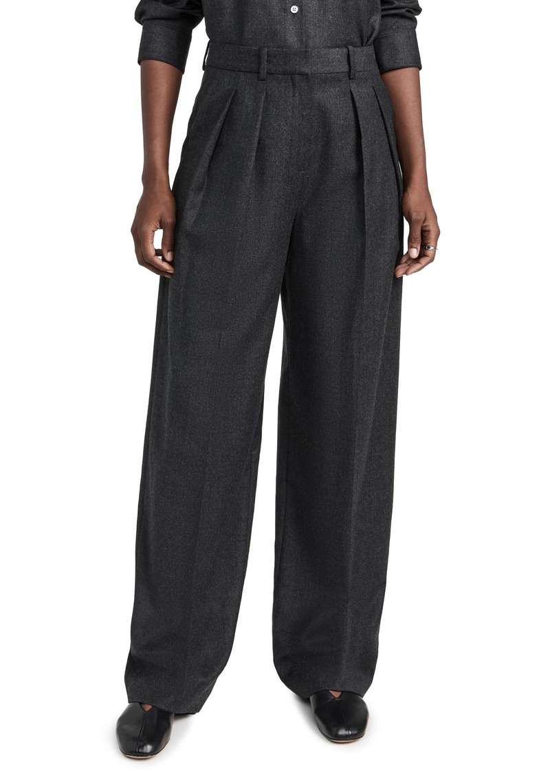 Theory Women's Double Pleat Pants  Grey