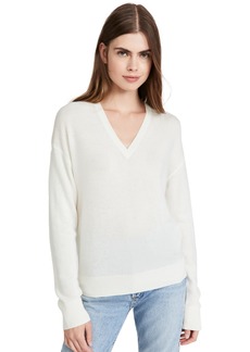 Theory Women's Easy Pullover Cashmere Sweater  White S
