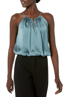 Theory womens Gathered Cami in Crushed Satin Blouse   US