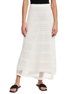Theory Women's Lace Knit Skirt  White L