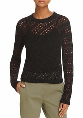 Theory Women's Long Sleeve Crochet Crewneck Sweater  P