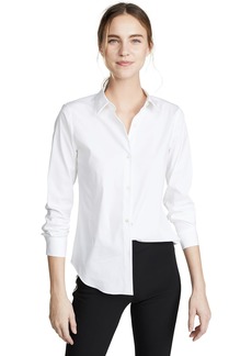 Theory Women's Luxe Tenia Button Down Blouse  L