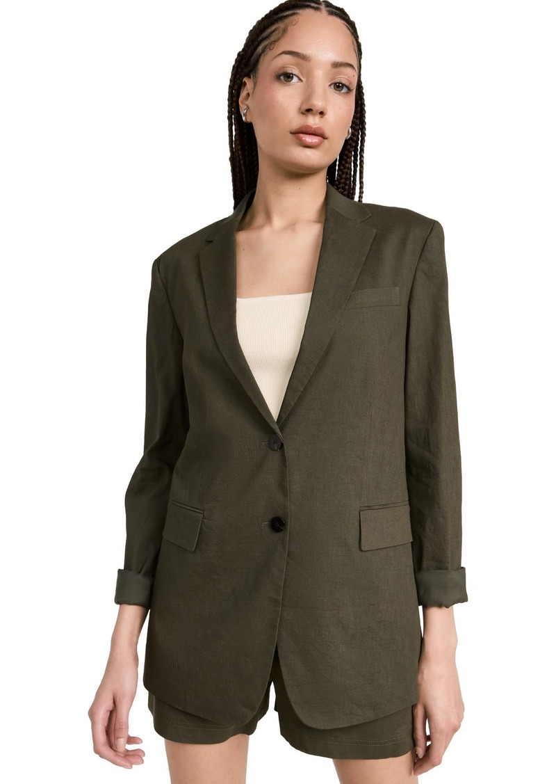 Theory Women's Rolled Sleeve Bf Jacket  Green