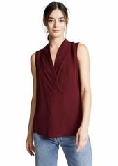 Theory Women's Shawl Collar Shell Top  Red