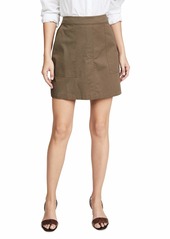 Theory Women's Mini Stitched Pocketed Skirt  L