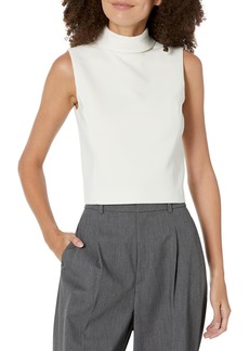 Theory Women's Stretch Crop Rolled-Neck Top
