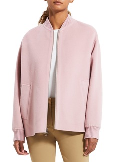 Theory Wool & Cashmere Bomber Jacket in Blush at Nordstrom