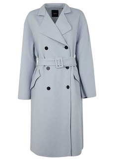 THEORY WOOL DOUBLE BREASTED BELTED COAT CLOTHING