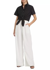 Theory Tie-Front Crop Shirt