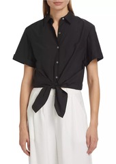 Theory Tie-Front Crop Shirt