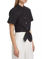 Theory Tie-Front Crop Shirt